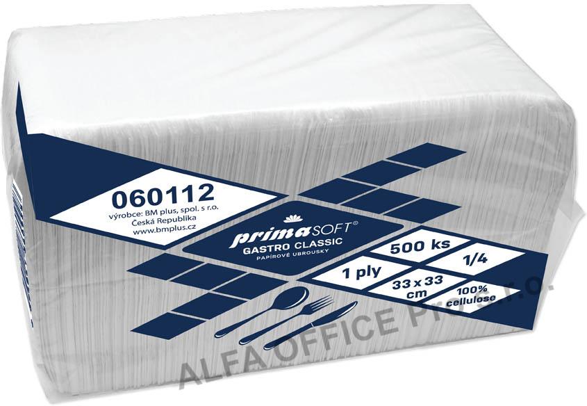 PrimaSoft Gastro papírové ubrousky 1-vrstvé 33 x 33 cm 500ks