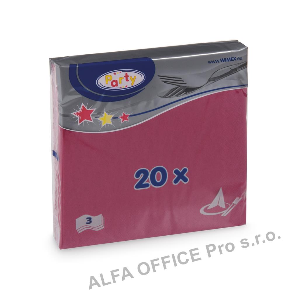 Wimex papírové ubrousky bordó 3-vrstvé 33 cm x 33 cm 20 ks