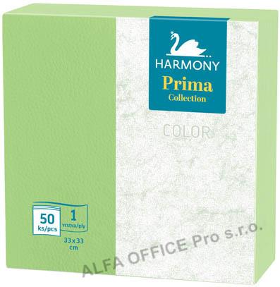 Harmony Color papírové ubrousky zelené 1-vrstvé 33 x 33 cm 50ks