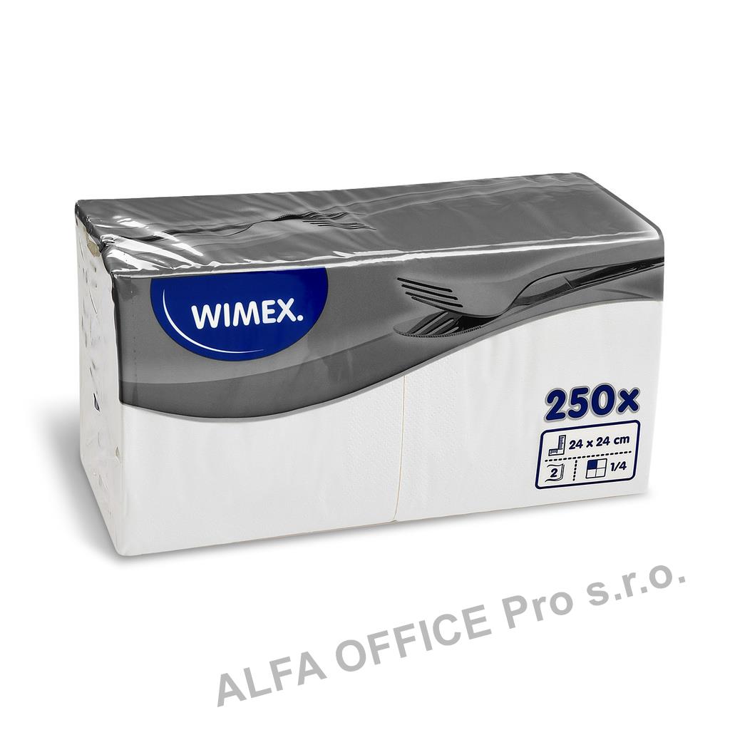 Wimex papírové ubrousky koktejlové bílé 2-vrstvé 24 cm x 24 cm 250ks