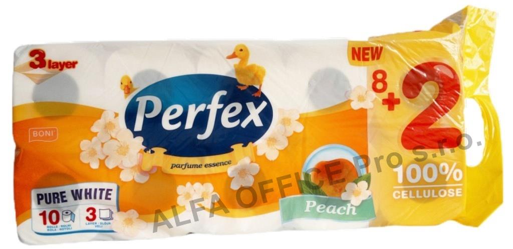 Papír toaletní Perfex Deluxe s vůní broskve / 3-vrstvý 10 ks