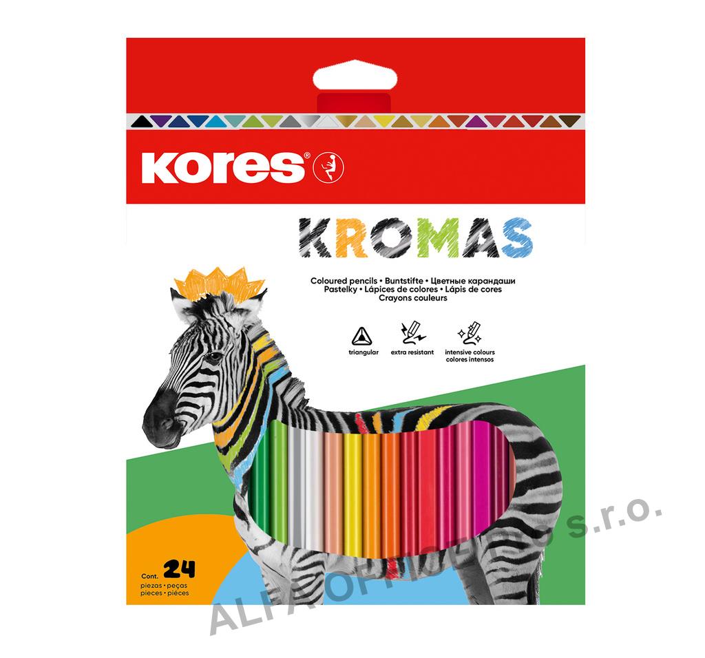 Pastelky Kores Kromas trojhranné / 24 barev