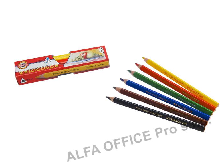 Pastelky Koh-i-noor Triocolor silné / trojhranné / 6ks