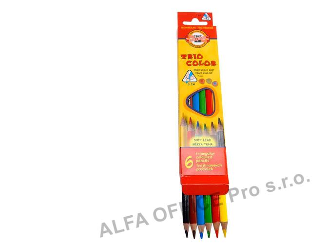 Pastelky Koh-i-noor Triocolor slabé / trojhranné / 6ks