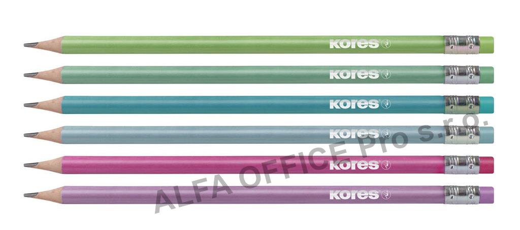 Tužka Kores trojhranná metalická Style - HB / barevný mix