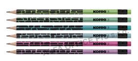 Tužka Kores trojhranná Cracked - HB / barevný mix