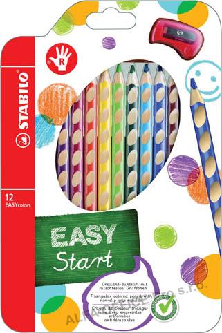 Pastelky STABILO® EASYcolors trojhranné / 12 barev / pro praváky