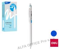 Gelové pero DELI mazací - 0,5 mm / modrá