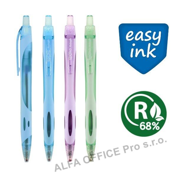 Kuličkové pero Spoko ReLeaf Active Transparent - barevný mix