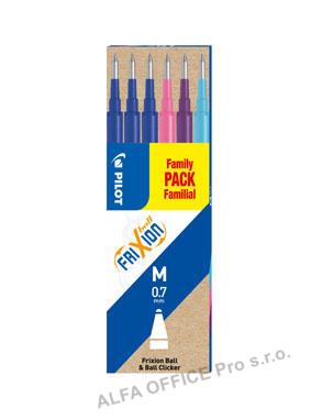 Náplň Pilot FriXion 0,7 - mod, růžová, fialová, světle modrá / 6 ks