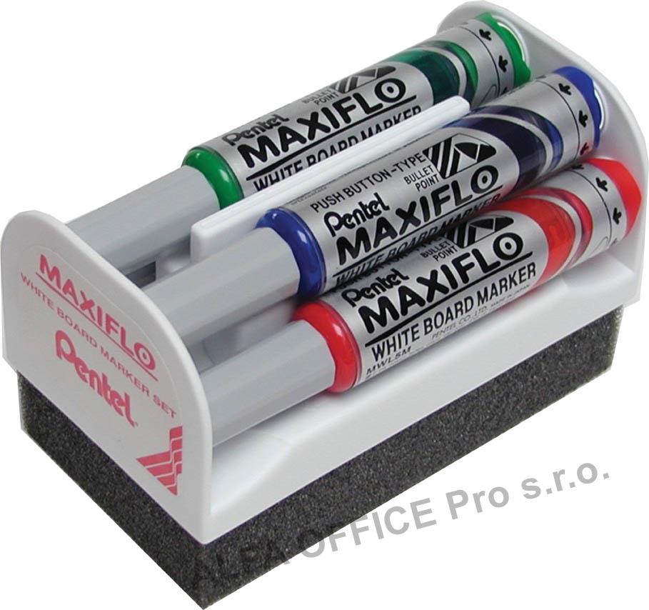 Popisovač Pentel MAXIFLO MWL5M - sada 4 ks + houbička