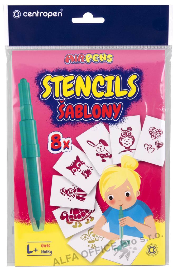 Šablony pro foukací fixy Centropen 9996 - L / motivy pro holky