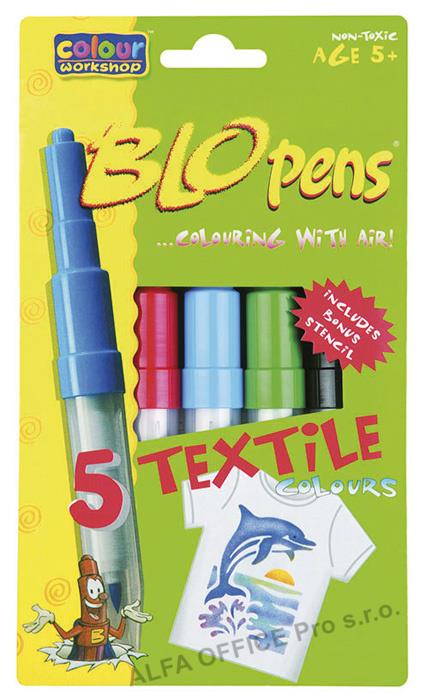 Foukací fixy Centropen AirPens TEXTILE 1539 - na textil / sada 5 ks