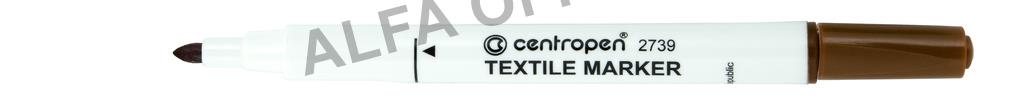 Značkovač Centropen 2739 na textil - hnědá