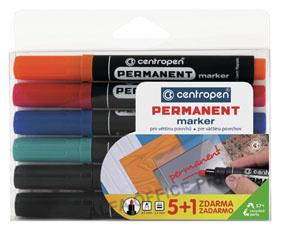 Značkovač Centropen 8566 permanent - sada 5 + 1