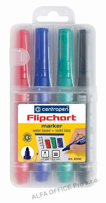 Značkovač Centropen 8550 Flipchart - sada 4 ks
