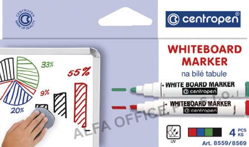 Značkovač Centropen 8559 stíratelný - sada 4 ks