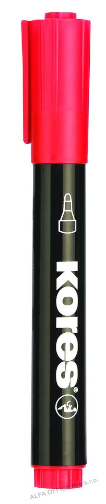Popisovač Kores K-Marker Permanent - červená / kulatý hrot