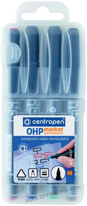 Popisovač Centropen Permanent OHP 2637 / sada 4 ks