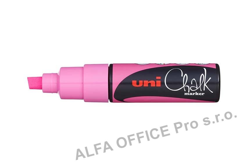 Popisovač křídový UNI Chalk Marker PWE-8K / fluo růžová