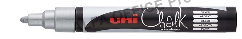 Popisovač křídový UNI Chalk Marker PWE-5M / stříbrná