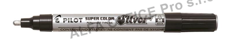 Popisovač Pilot Super Color - stříbrná / M / 2 mm