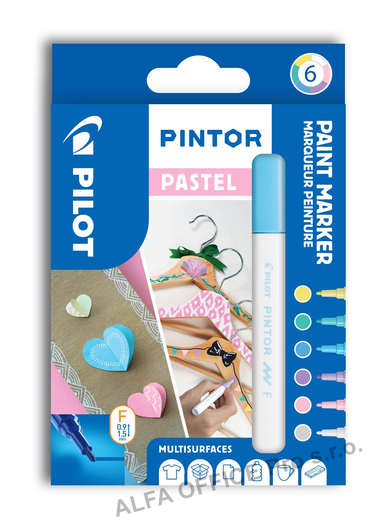 Popisovač Pilot Pintor F Pastel / sada 6 ks