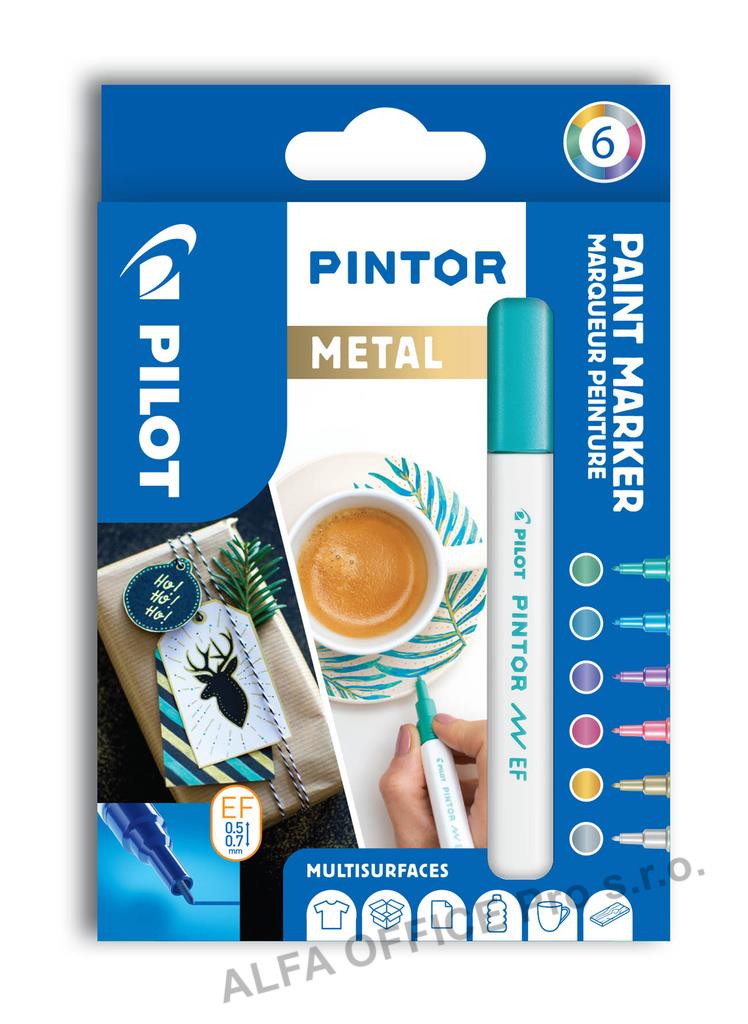Popisovač Pilot Pintor EF Metal / sada 6 ks