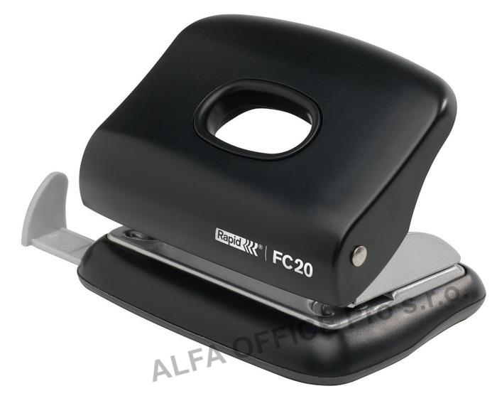 Kancelářský děrovač Rapid FC20 / černá - 20 listů