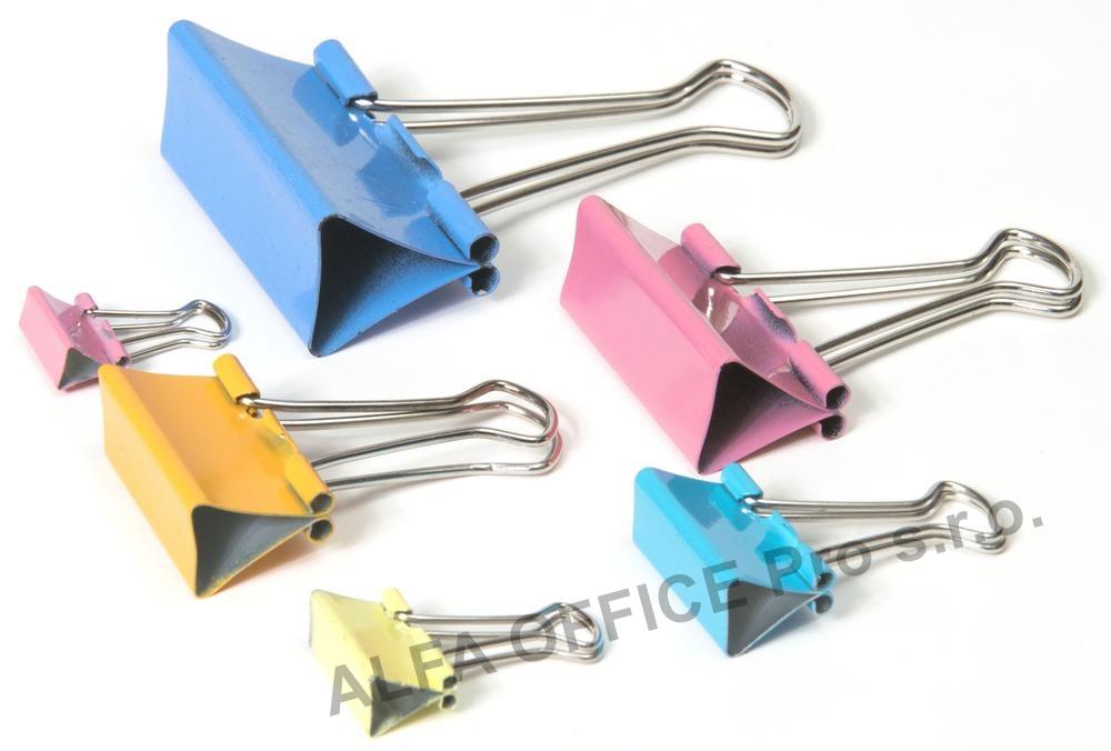 Klipy kovové barevné RON - 19 mm