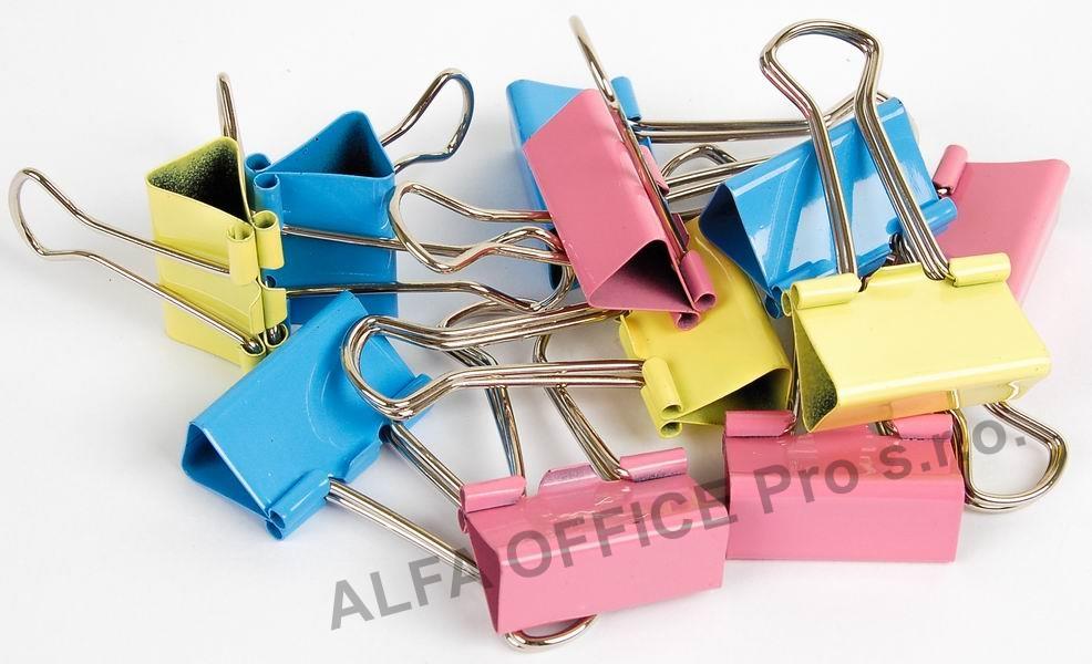 Klipy kovové barevné Fandy - 32 mm / barevný mix