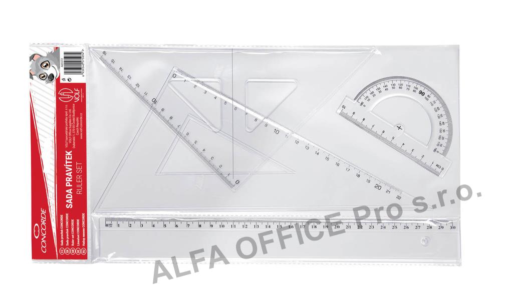 Souprava pravítek CONCORDE - sada 4 ks