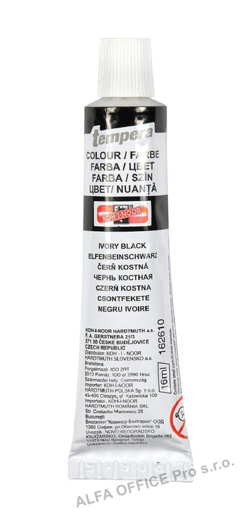 Temperová barva - čerň kostní / tuba 16 ml