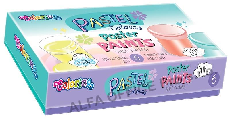 Temperové barvy - 6 barev / kelímky 20 ml