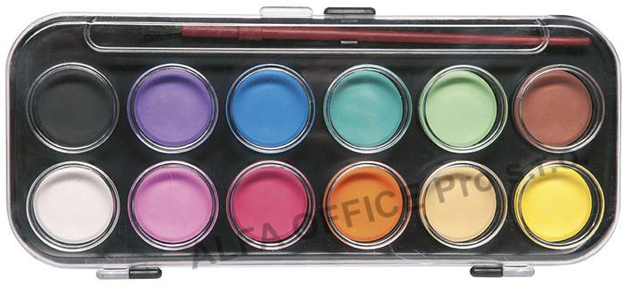 Vodové barvy Concorde - 12 barev / průměr 30 mm