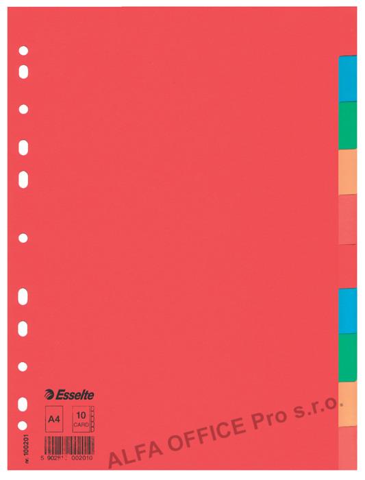 Rozdružovač A4 kartonový Esselte -  barevný / 10 listů