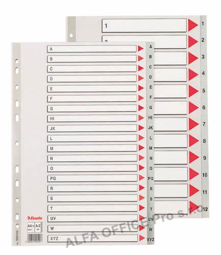 Rozdružovač A4 plastový Esselte Maxi - šedý /  A - Z