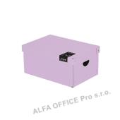 Krabice úložná lamino PASTELINi - fialová / 35,5 x 24 x 16 cm