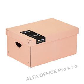 Krabice úložná lamino PASTELINi - oranžová / 35,5 x 24 x 16 cm