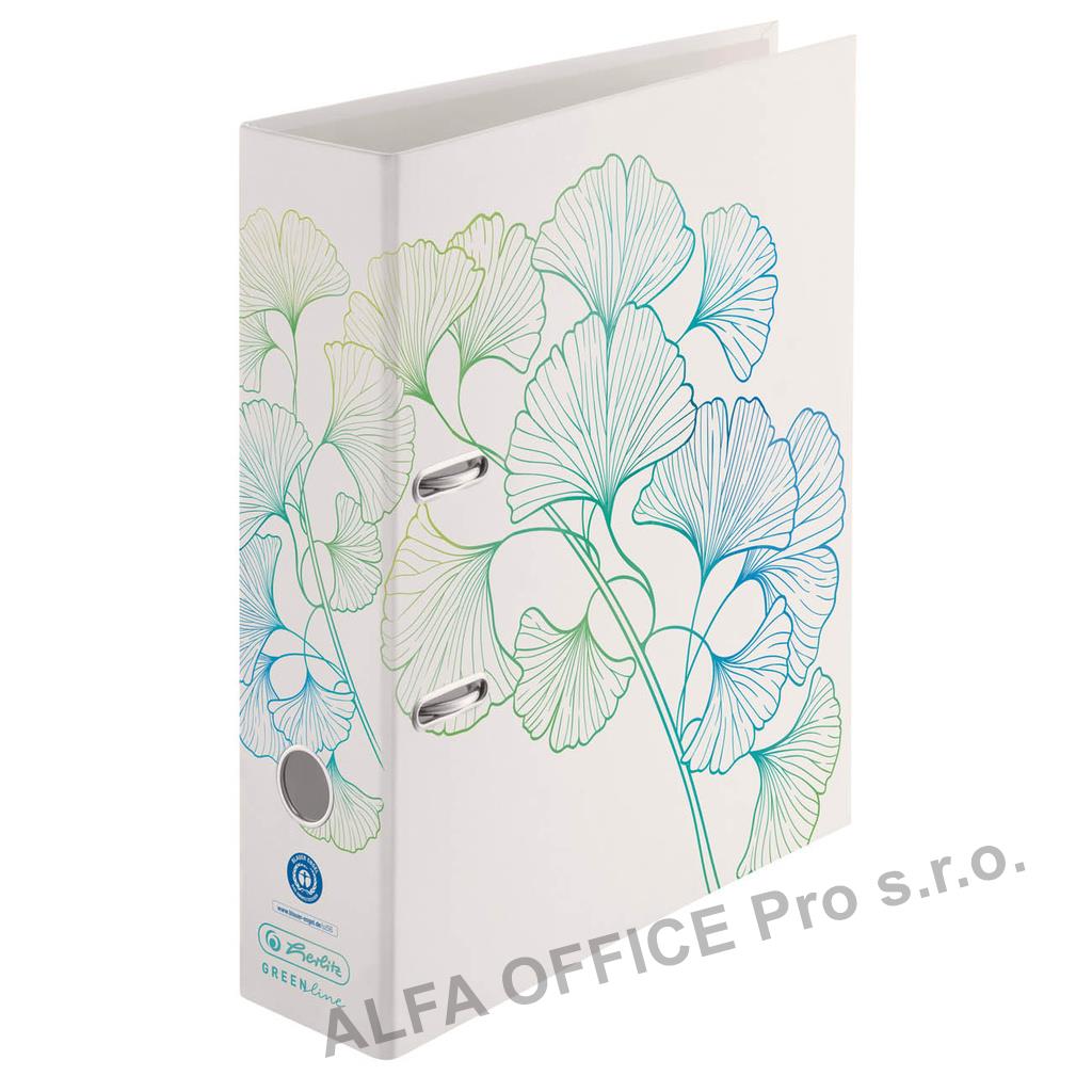 Pořadač A4 pákový Herlitz GREENline - hřbet 8 cm / ginkgo