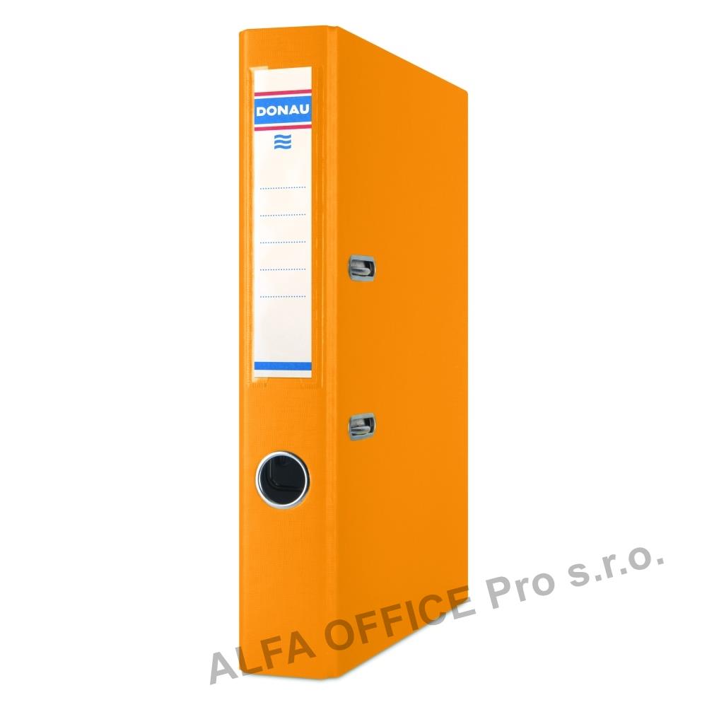 Pořadač A4 pákový Donau Master PP - hřbet 5 cm / oranžová