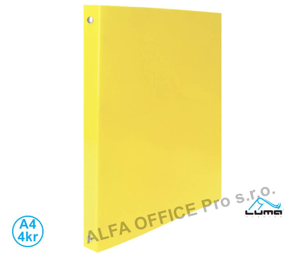 Desky kroužkové A4 LUMA / 4-kroužek / pastelově žlutá