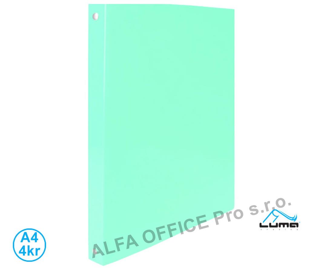 Desky kroužkové A4 LUMA / 4-kroužek / pastelově zelená
