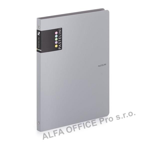 Desky A4 kroužkové PASTELINi - 4-kroužek / šedá