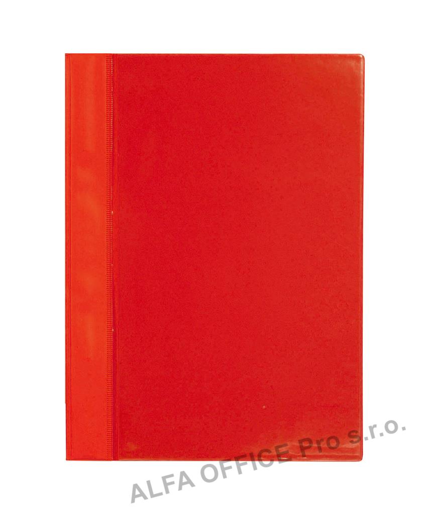 Rychlovazač A4 plastový s kapsou - červená