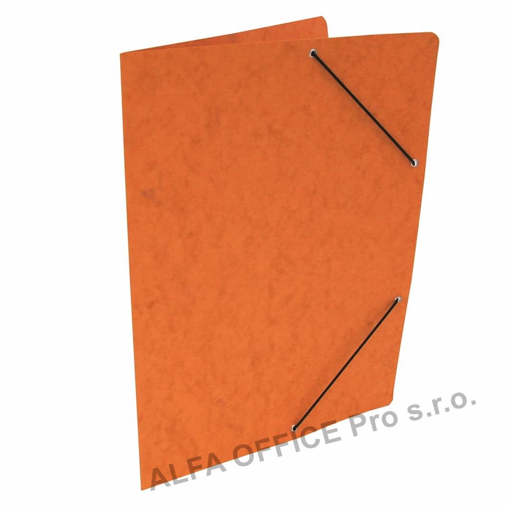 Odkládací mapy prešpánové s gumou bez chlopní - oranžová