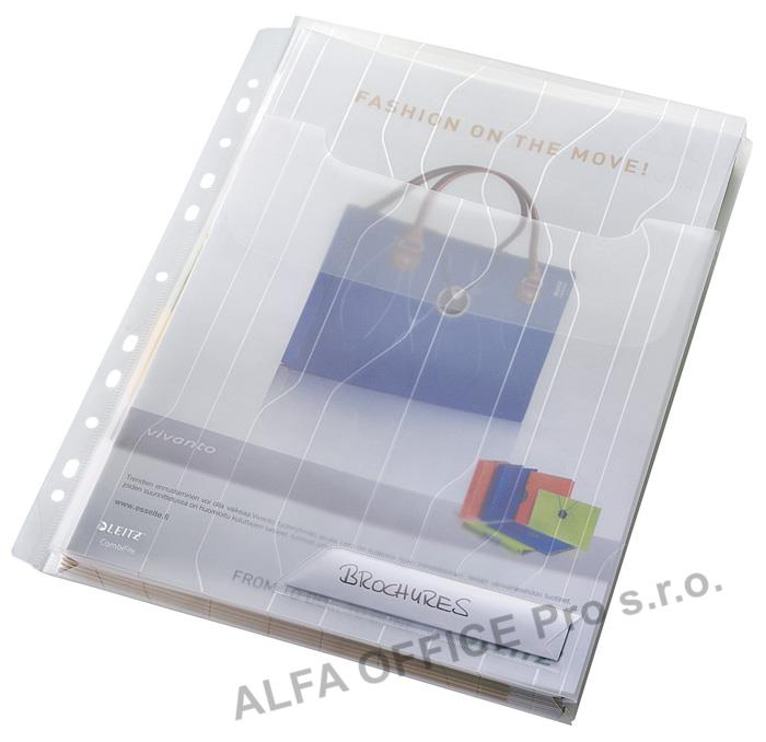 Závěsný obal s rozšiřitelnou kapacitou a chlopní Leitz CombiFiles - čirá / 3 ks