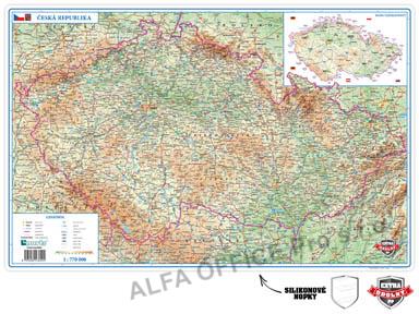 Pracovní podložky dekorované - jednostranná / mapa Česká republika