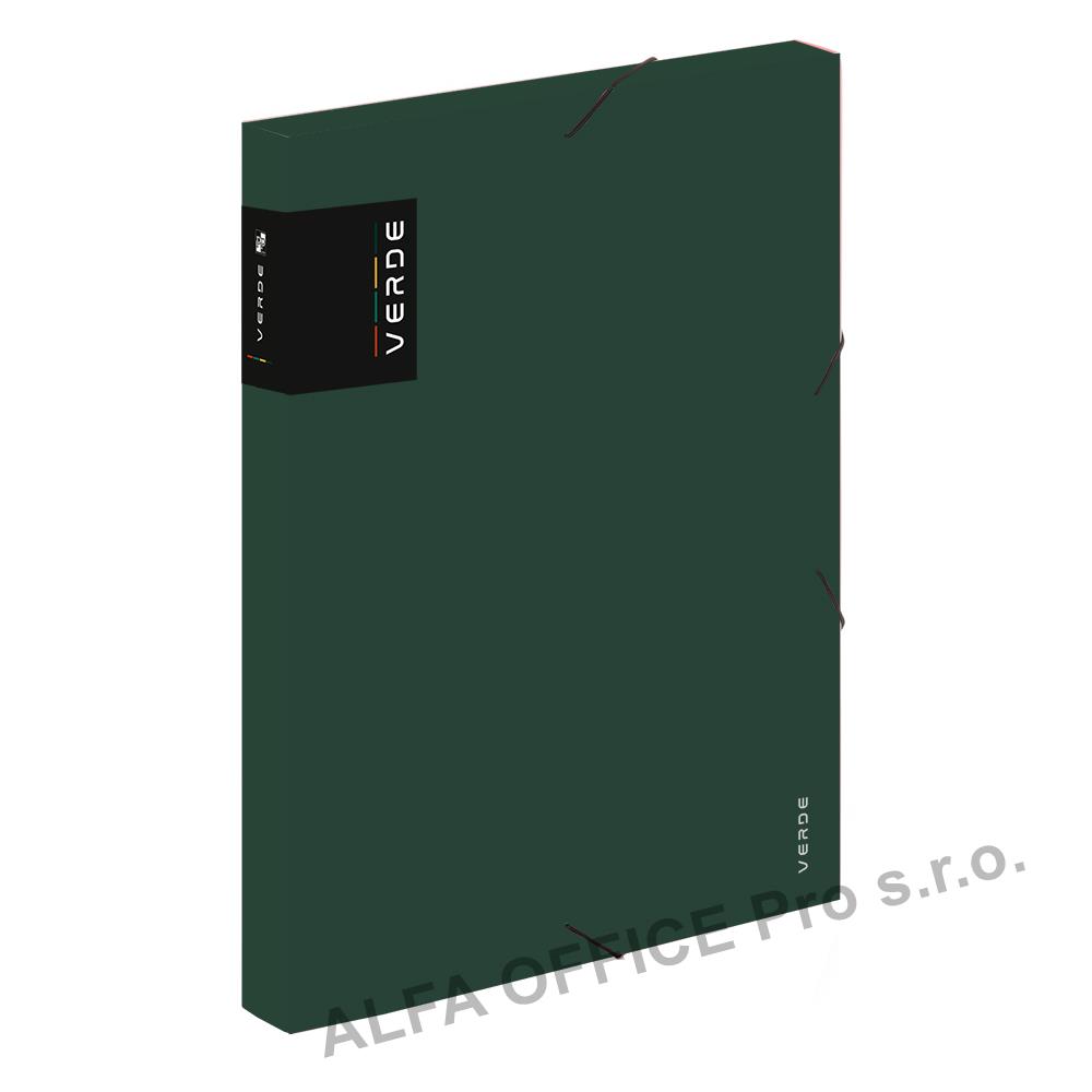 Box na spisy A4 VERDE s gumou - zelená