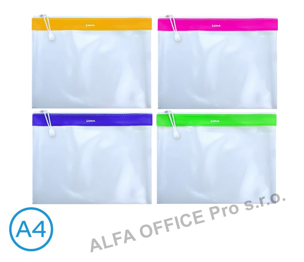 Spisové desky LUMA na zip síťované - A4 / barevný mix